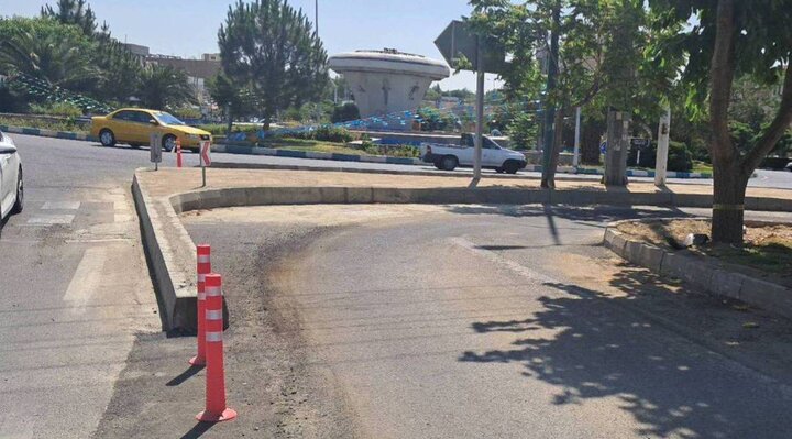 اتمام عملیات اصلاح هندسی و دوربرگردان در حدفاصل خیابان حسن یزدانی تا میدان المپیک