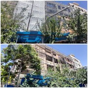 نصب پوشش کارگاهی جهت تامین ایمنی عابران در خیابان آذربایجان و ۱۲ فروردین
