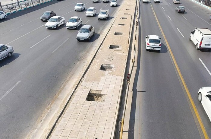 بهسازی رفیوژ میانی بزرگراه شهید چمران