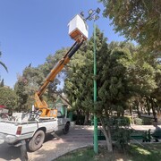 ارتقاء روشنایی بوستان‌های منطقه ۱۹ با نصب بیش از ۳۵۰ پروژکتور