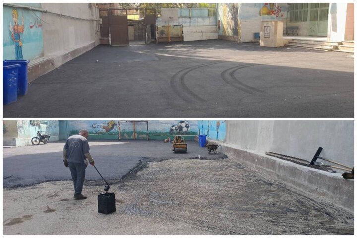 نوسازی مدرسه شهید نیازی در آستانه ماه مهر در منطقه ۱۱