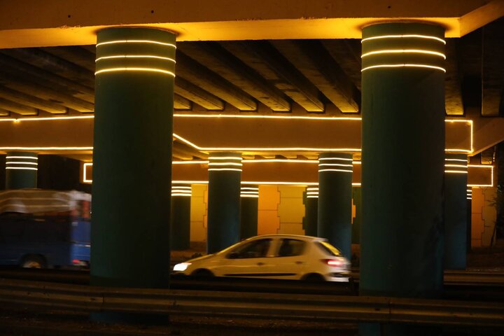 نورپردازی زیر پل‌های سواره‌رو در منطقه ۱۹ آغاز شد