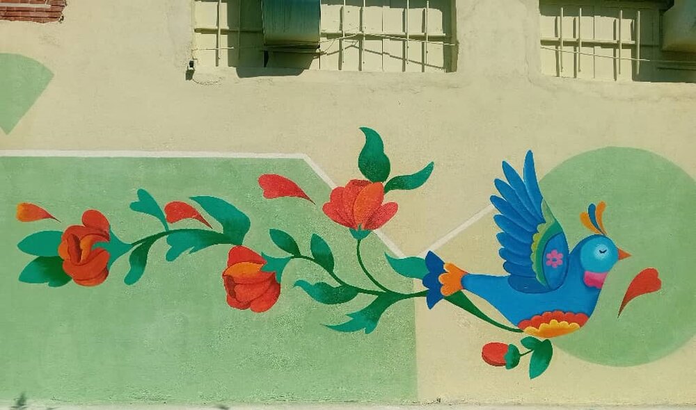 چهره‌ای تازه برای بوستان خیام با ۷۰۰ مترمربع نقش و رنگ