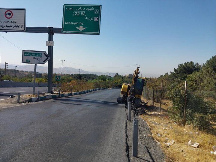 احداث دوربرگردان بزرگراه شهید صیاد شیرازی و خط‌کشی‌های ترافیکی در منطقه یک