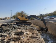 لایروبی مکانیزه ۵ هزار مترمربع از مسیل سرخه‌حصار در منطقه ۱۳