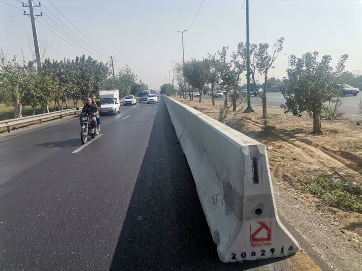 ایمن‌سازی محور آزادگان با نصب نیوجرسی در محدوده منطقه ۱۹