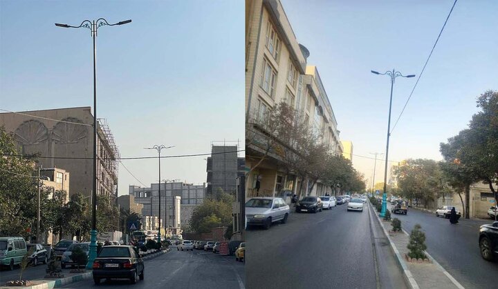 نصب ۳۶ پایه چراغ روشنایی در خیابان‌های شهید غیوری شمالی و جنوبی در منطقه ۲۰