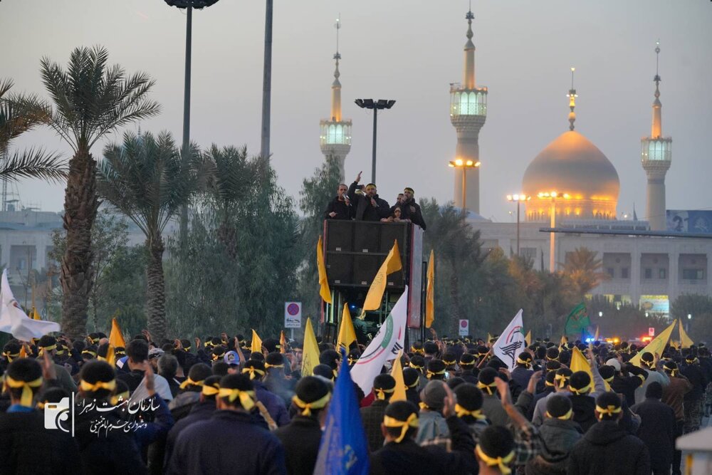 دسته و مراسم عزاداری فرزندان روحالله در شب شهادت حضرت زهرا(س) از گلزار شهدا تا حرم امام راحل