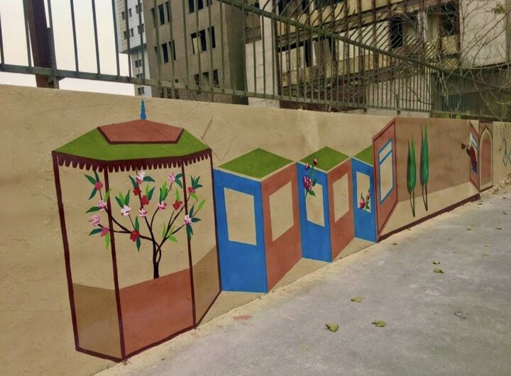 اجرای نقاشی دیواری در تقاطع شهید قرنی و جعفر شهری در منطقه ۶