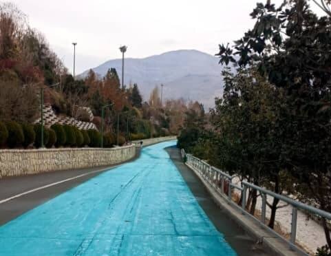 رنگ‌آمیزی و زیباسازی پیست دوچرخه‌سواری بوستان جوانمردان