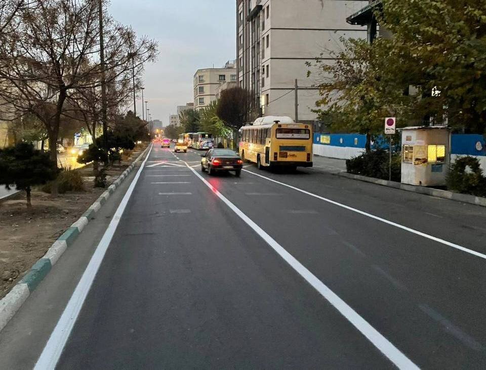 اجرای ۱۴ کیلومتر خط‌کشی محوری در منطقه ۹