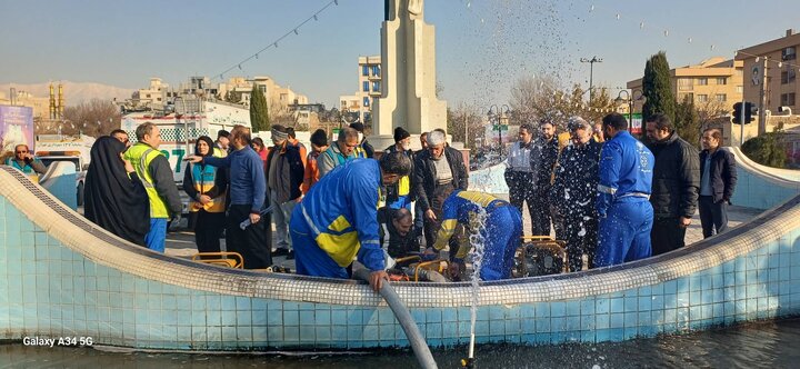 تمرین عملیاتی مشترک تست تجهیزات پایگاه ویژه مدیریت بحران و ۱۳۷ نواحی ششگانه در میدان امام حسن مجتبی منطقه ۱۴