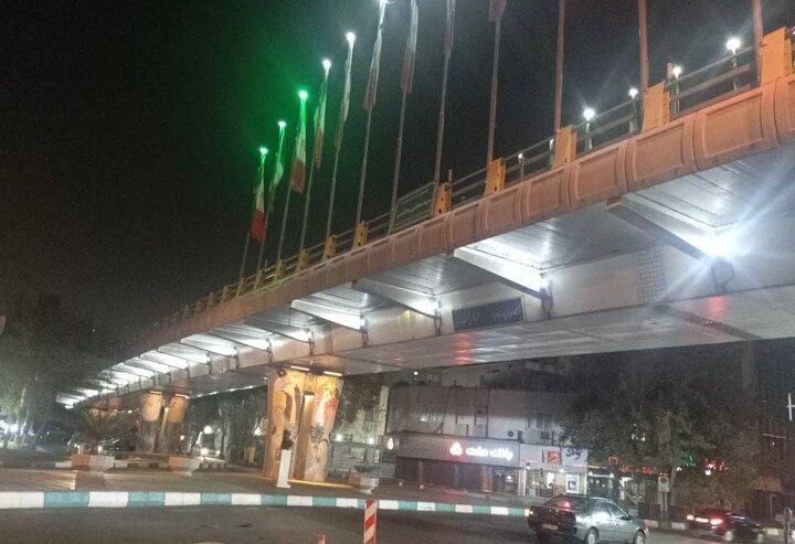 اجرای طرح نورپردازی در پل سواره‌رو ابوسعید در منطقه ۱۱