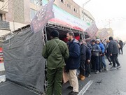 برپایی موکب فرهنگی شهرداری منطقه ۱۳ در آیین تشییع شهدای مقاومت ملی