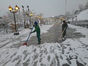 پاکسازی ۷۵۰۰ متر مربع از مساحت منطقه فرهنگی و گردشگری عباس‌آباد از برف