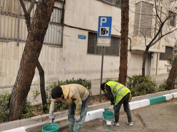 اجرای طرح رنگ‌آمیزی المان‌های شهری در ناحیه ۳ منطقه ۶