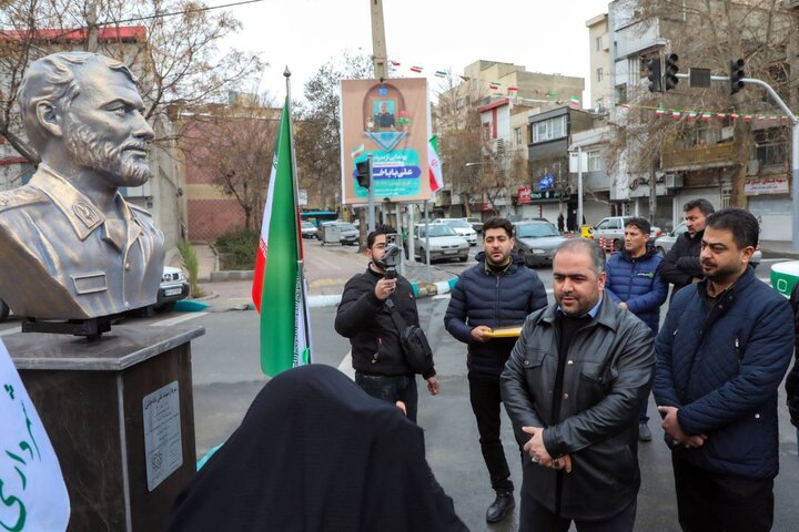 رونمایی از سردیس سردار شهید علی باباخانی در منطقه ۱۷