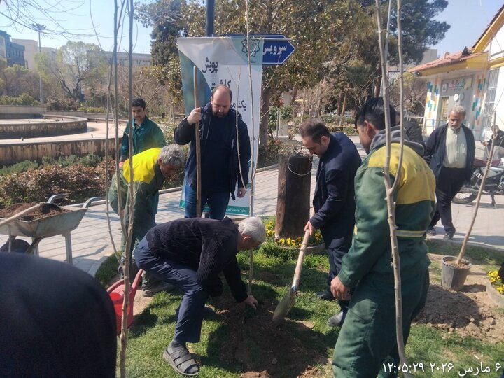 توزیع و کاشت هزار نهال در فلکه دوم نیروی هوایی منطقه ۱۳ به یاد امام شهیدان 