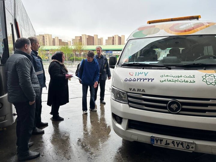 ساماندهی ۶۴ نفر از افراد آسیب‌دیده پایانه مسافربری غرب در ایام نوروز