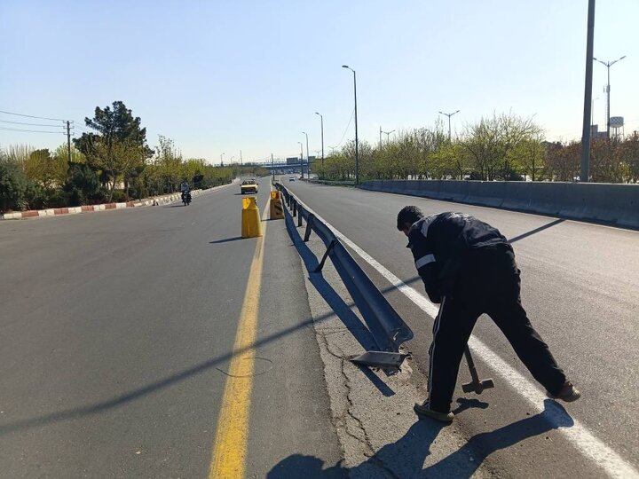 ایمن‌سازی فوری گاردریل‌های بزرگراه‌های آزادگان، شهید هاشمی، علامه عسگری، شهید کاظمی و شهید تندگویان پس از وقوع چند حادثه رانندگی