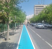 مسیرهای دوچرخه محله بهجت‌آباد رنگ‌آمیزی شد