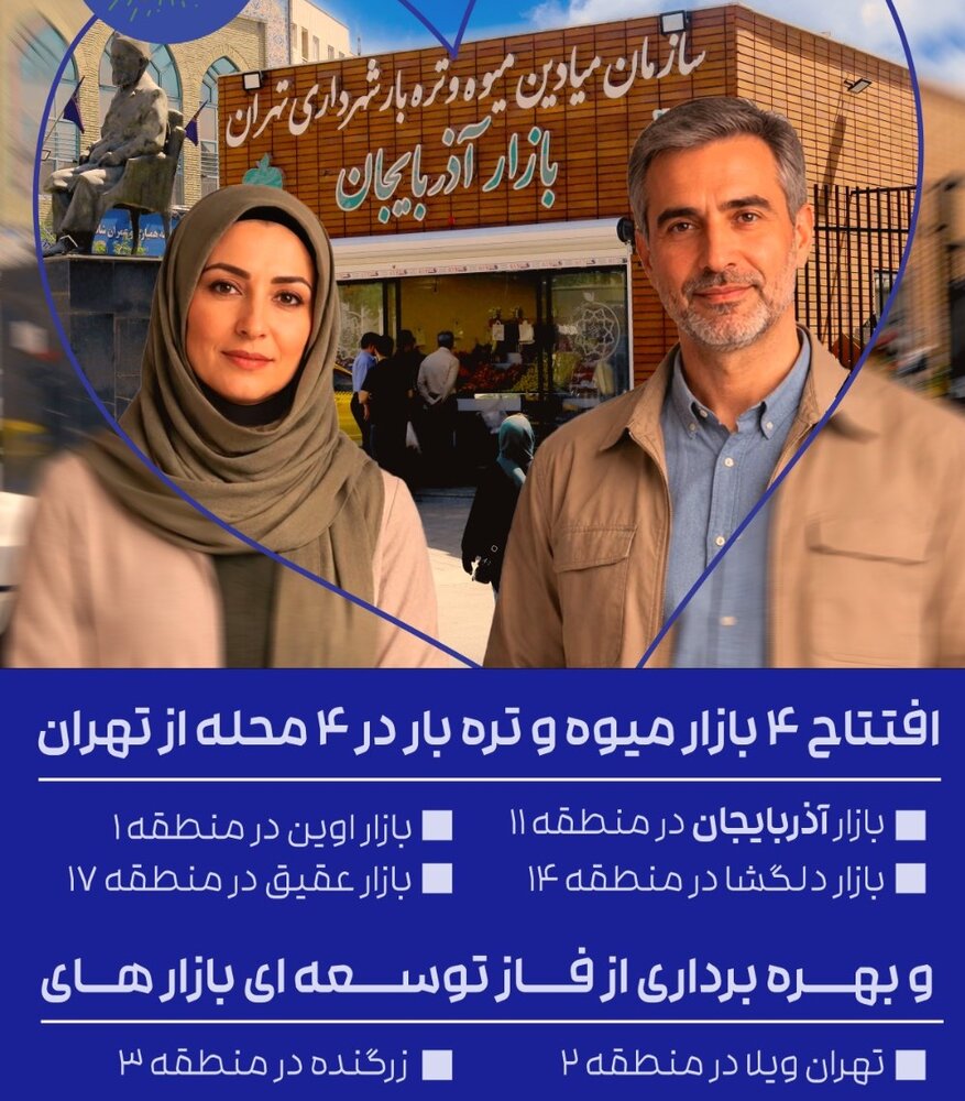 بازار میوه و تره‌بار آذربایجان در منطقه ۱۱ افتتاح می‌شود