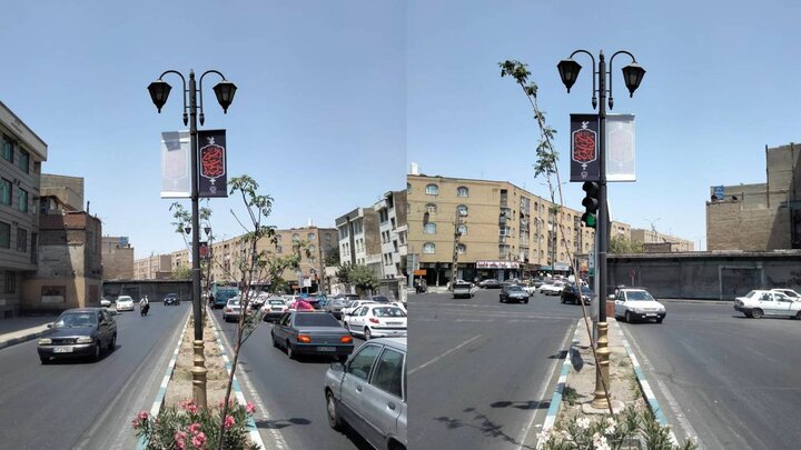 سیاه‌پوشی گسترده منطقه ۱۹ در آستانه ماه محرم 