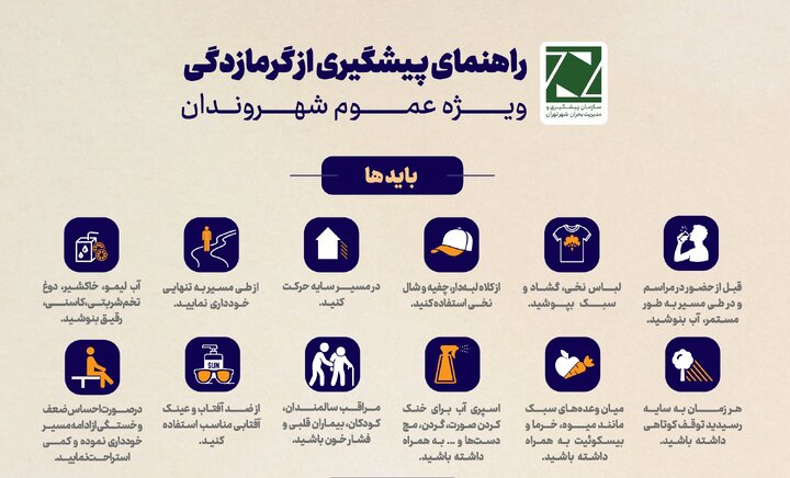 هشدار مدیریت بحران تهران درباره خطر گرمازدگی در مراسم تشییع رهبر شهید
