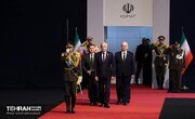 مراسم ادای احترام مقامات و هیئت‌های رسمی کشورهای مختلف به پیکر آقای شهید ایران