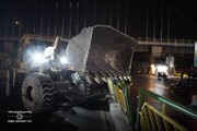 تداوم جمع‌آوری نرده‌های محور خاقانی تا سه‌راه تهرانپارس در منطقه۸ 