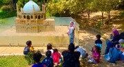 کودکان در باغ موزه مینیاتور منطقه ۸، راویان میراث تاریخی ایران شدند 
