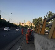  پاکسازی انهار، شست‌وشوی جداول و ایستگاه‌های اتوبوس در بزرگراه‌های منطقه ۴ تهران