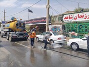 بهره‌گیری از تجهیزات مدرن در مسیر عشق/ پاکسازی بهداشتی موکب‌های مرز خسروی با دستگاه‌های جنیتکس