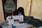 خدمات درمانی و خیاطی موکب زینبیه در خدمت زائران اربعین حسینی