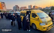اعزام رایگان زائران اربعین حسینی به مرز مهران توسط تاکسیرانی تهران