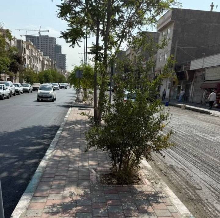 اتمام عملیات اجرای کف‌پوش رفیوژ میانی بلوار امیرکبیر