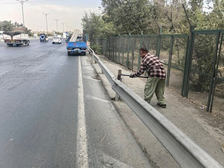 ایمن‌سازی محورهای پرتردد منطقه ۱۹ با مرمت و نصب ۳۲ گاردریل