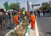 اداره خدمات شهری منطقه ۶ در سنگر خدمت به راهپیمایان جاماندگان اربعین حسینی