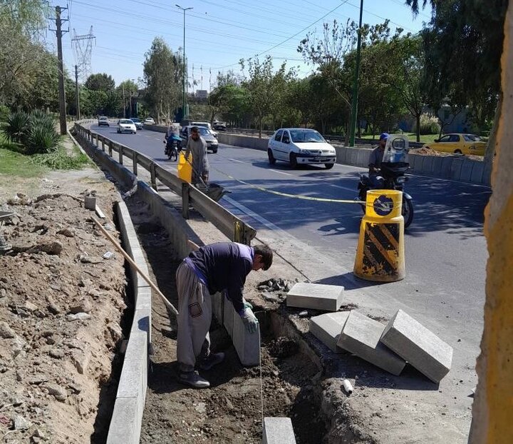 مرمت و بازسازی ۱۲ هزار متر انهار و جداول معابر منطقه ۲۰