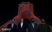 اجرای ویدئومپینگ روز ملی چین روی برج آزادی تهران