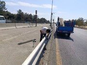  تقویت ایمنی چهار محور پرتردد منطقه ۱۹ با مرمت و نصب ۳۵ گاردریل