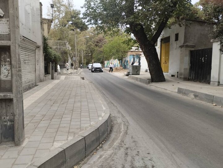 احداث پیاده‌رو در خیابان الهیه به پایان رسید