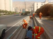 لایروبی انهار سطحی شهرک دانشگاه شریف برای پیشگیری از آب‌گرفتگی معابر