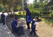 مشارکت دانش‌آموزان و نوآموزان در پویش پاکسازی محیط منطقه ۸ همزمان با هفته تهران